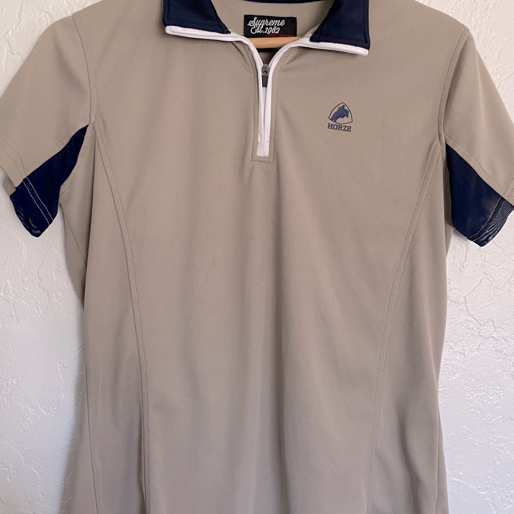 Horze Trista SS Tan Vented Active Tee Sz 8 NWT